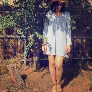 Warm flowy long sleeve dress